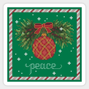 Festive Holiday Peace Sticker